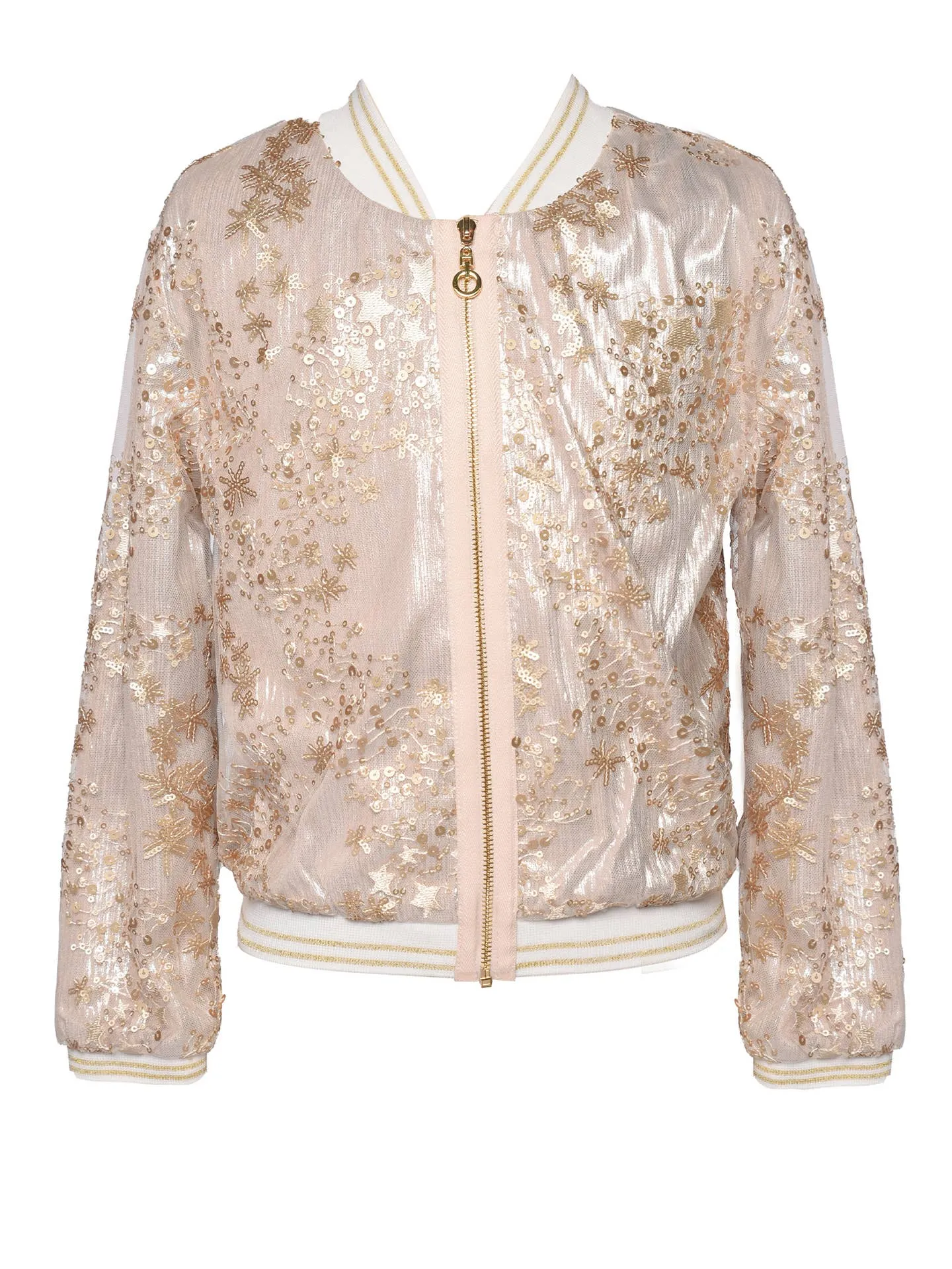 Sequin Embroidery Bomber Jacket