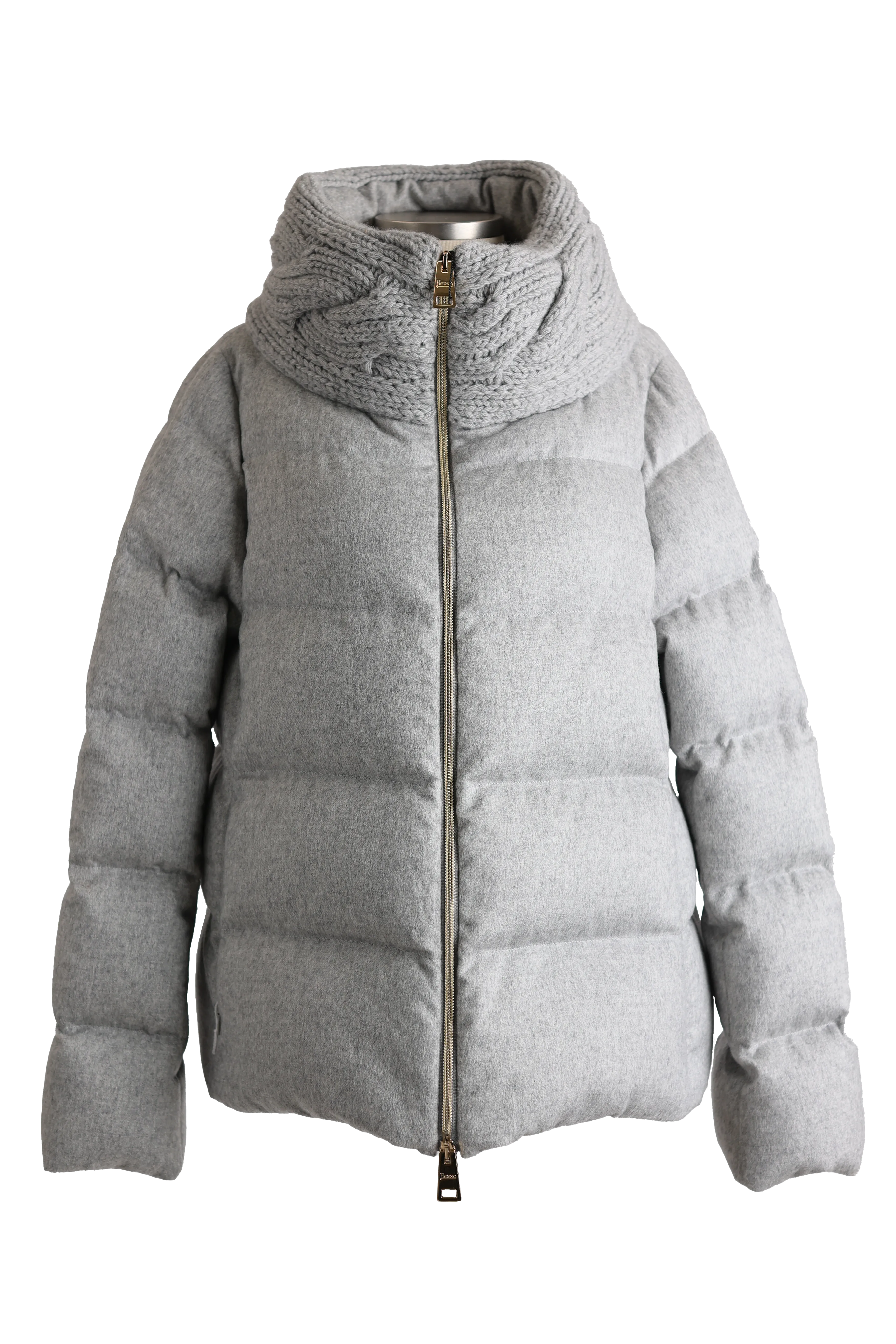 Silk-Cashmere Water Repellent Down Puffer Jacket