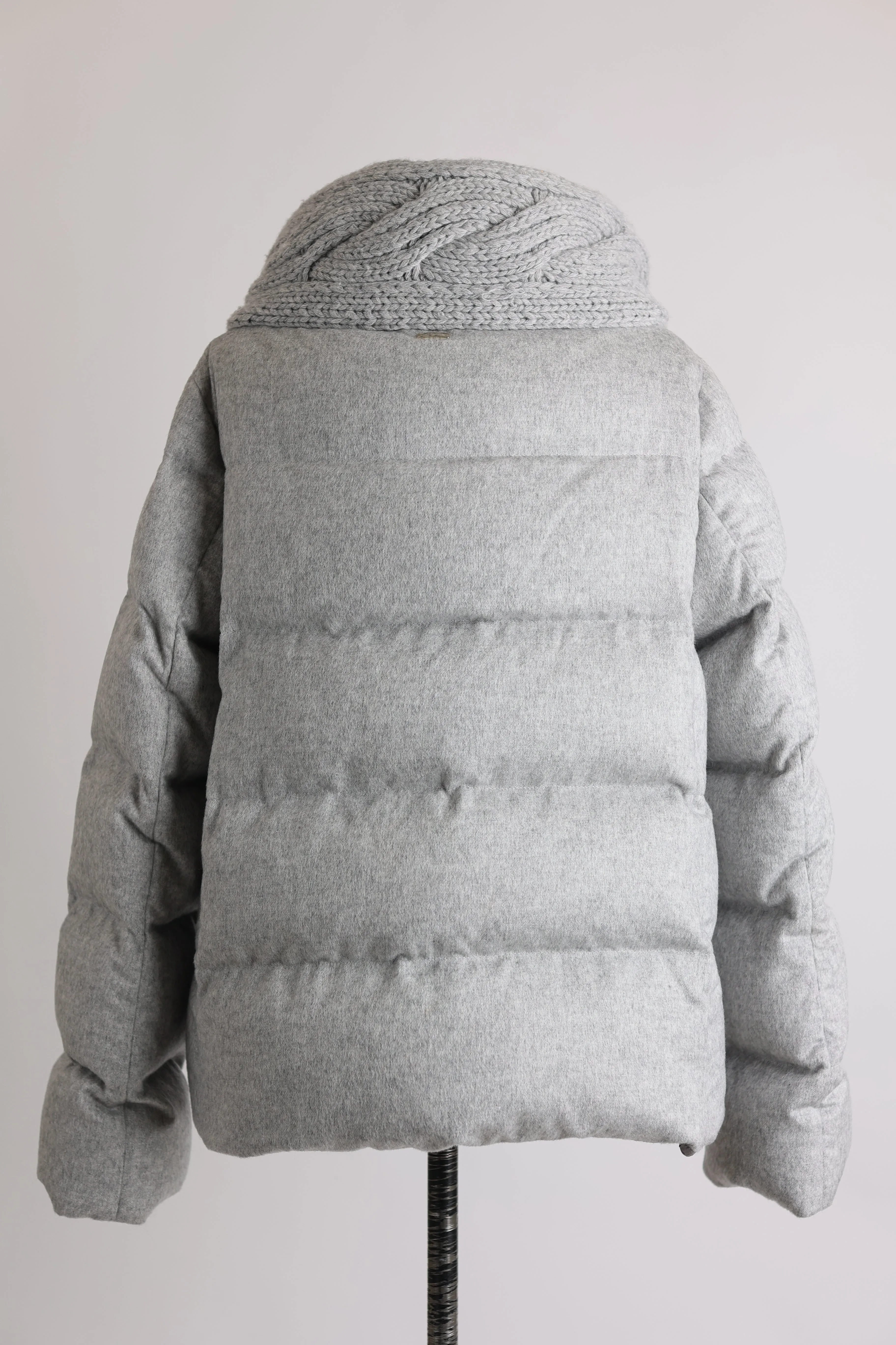 Silk-Cashmere Water Repellent Down Puffer Jacket