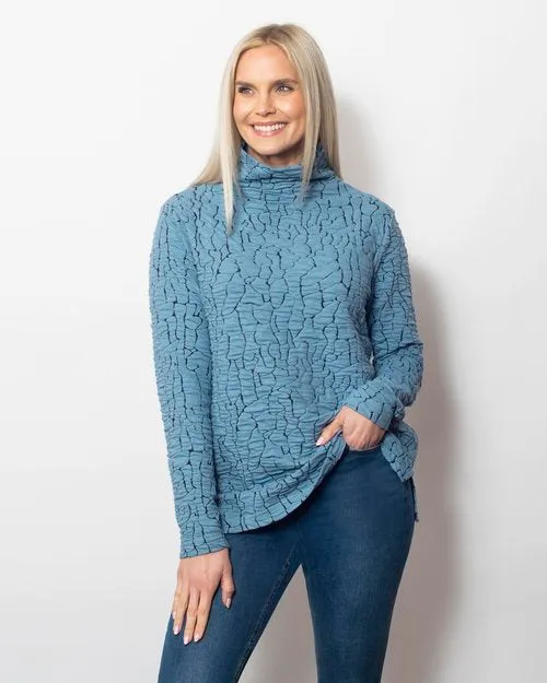 Snoskins  80642 Blister Knit Funnel Neck Sweater