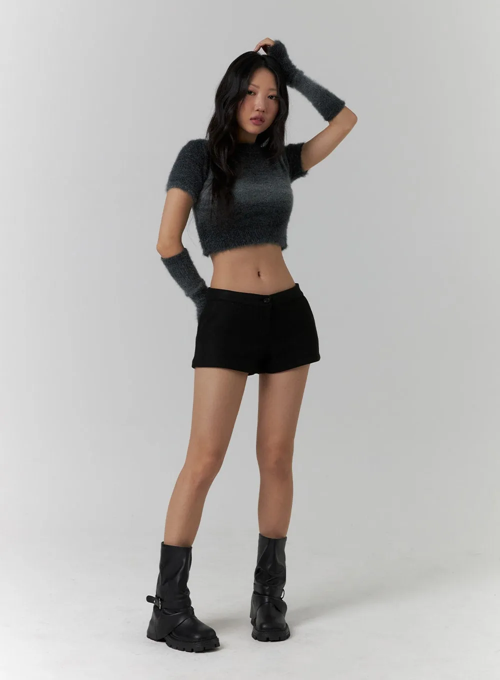 Soft Crop Sweater with Hand Warmers CD318