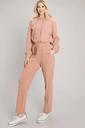 Soft Knit Corduroy Drawstring Lounge Pants- Rose- BEST SELLER