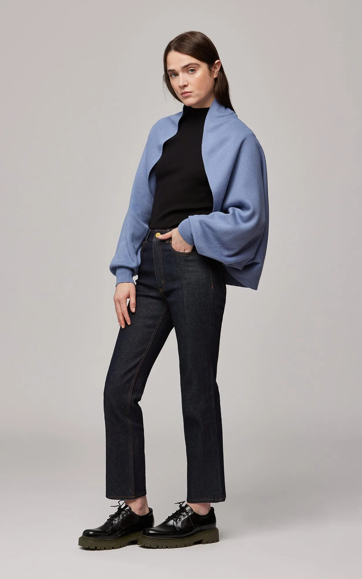 SOIA&KYO FEI - Knitted Scarfigan With Rib Cuffs