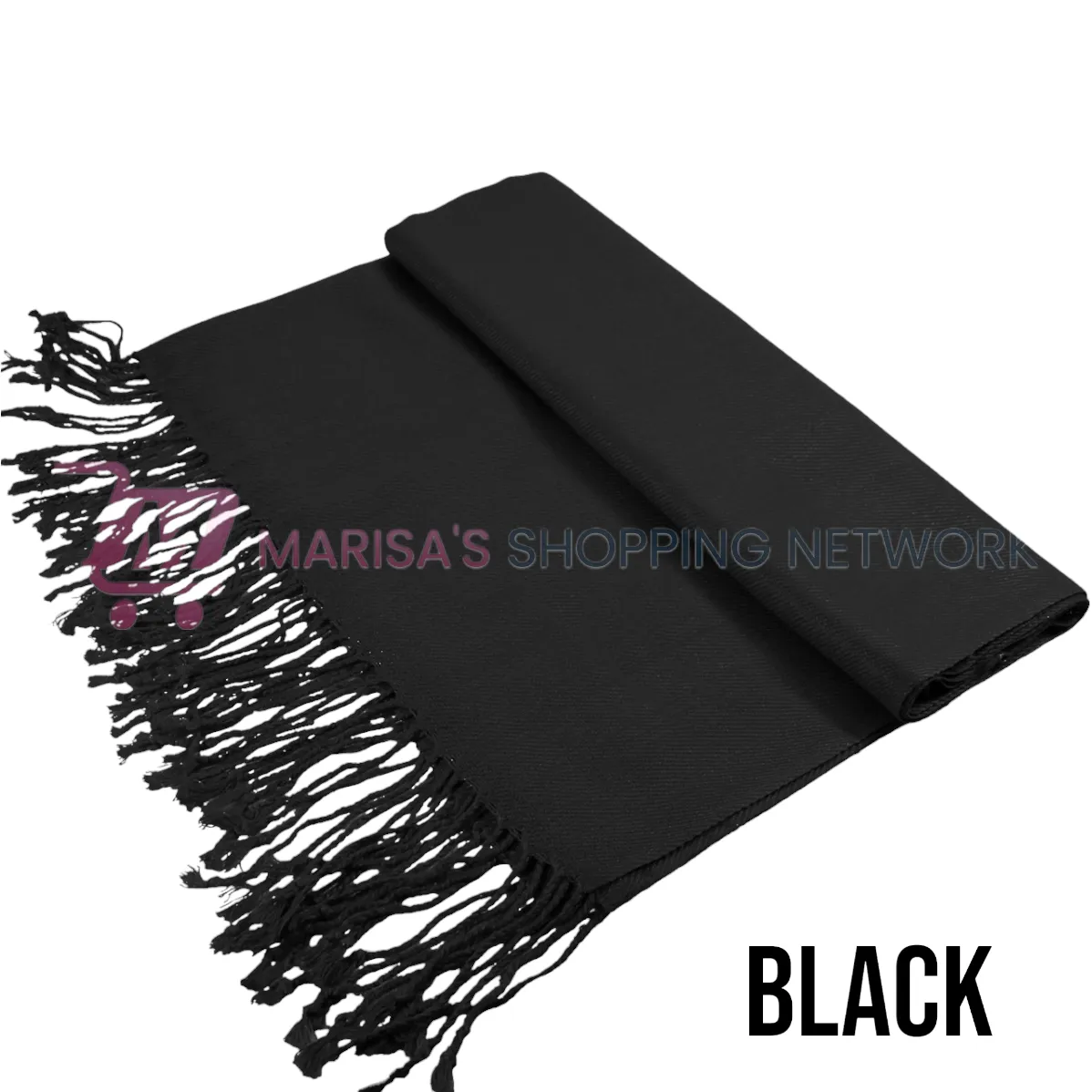 Solid Black Pashmina Scarves