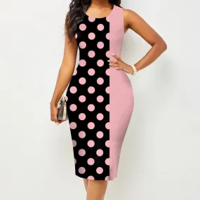 Spring and Summer Chic Hip Print Dress: Stylish Sleeveless Fashion Statement