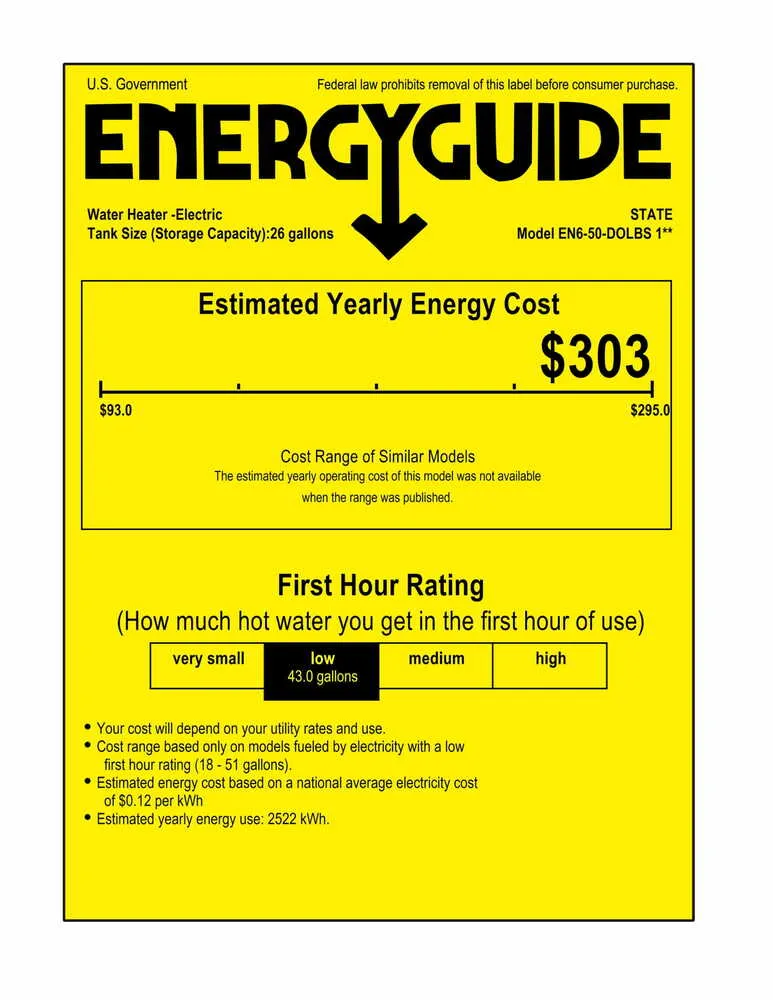 State Proline Series 48 Gallon Capacity 4.5 kW Heating Input Lowboy Top Connect Electric Water Heater