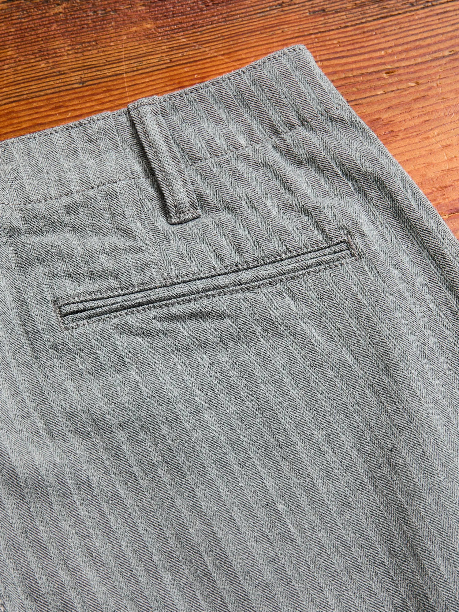 Stretch Herringbone Trousers in Heather Grey