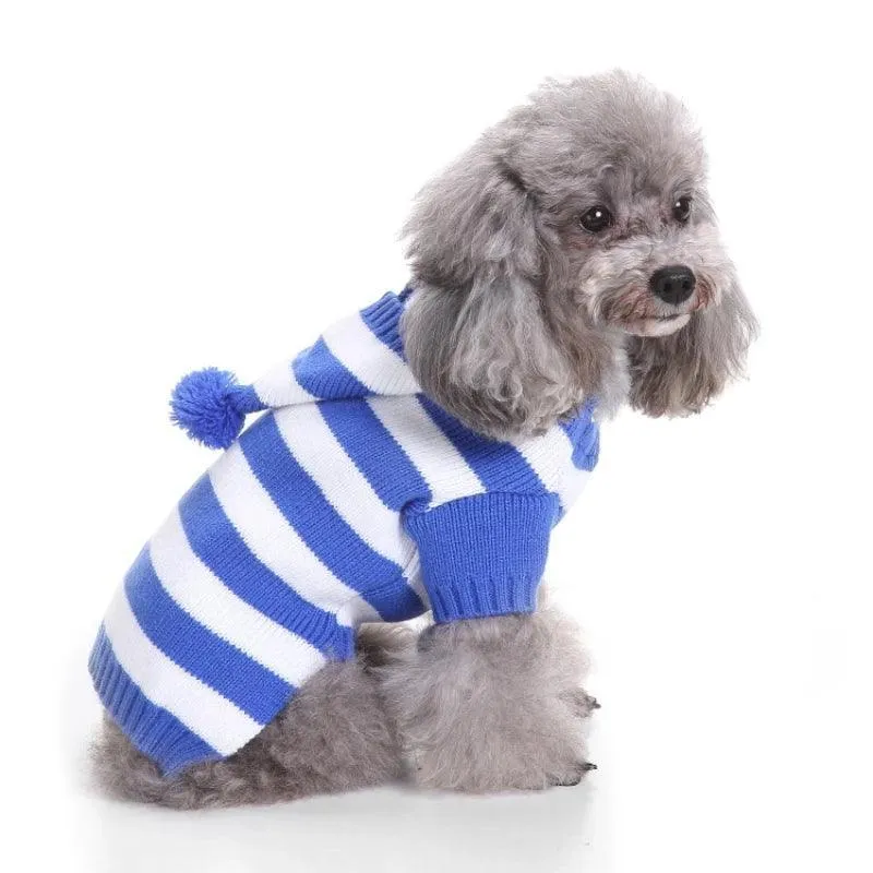 Striped Dog Sweater Cozy Pet Clothing