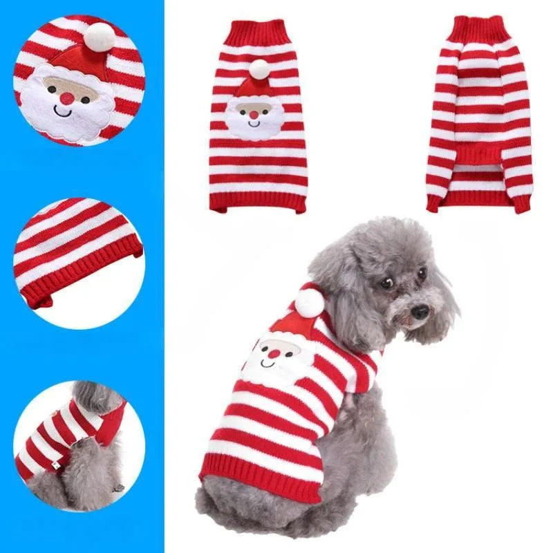 Striped Dog Sweater Cozy Pet Clothing