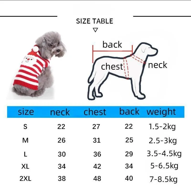 Striped Dog Sweater Cozy Pet Clothing