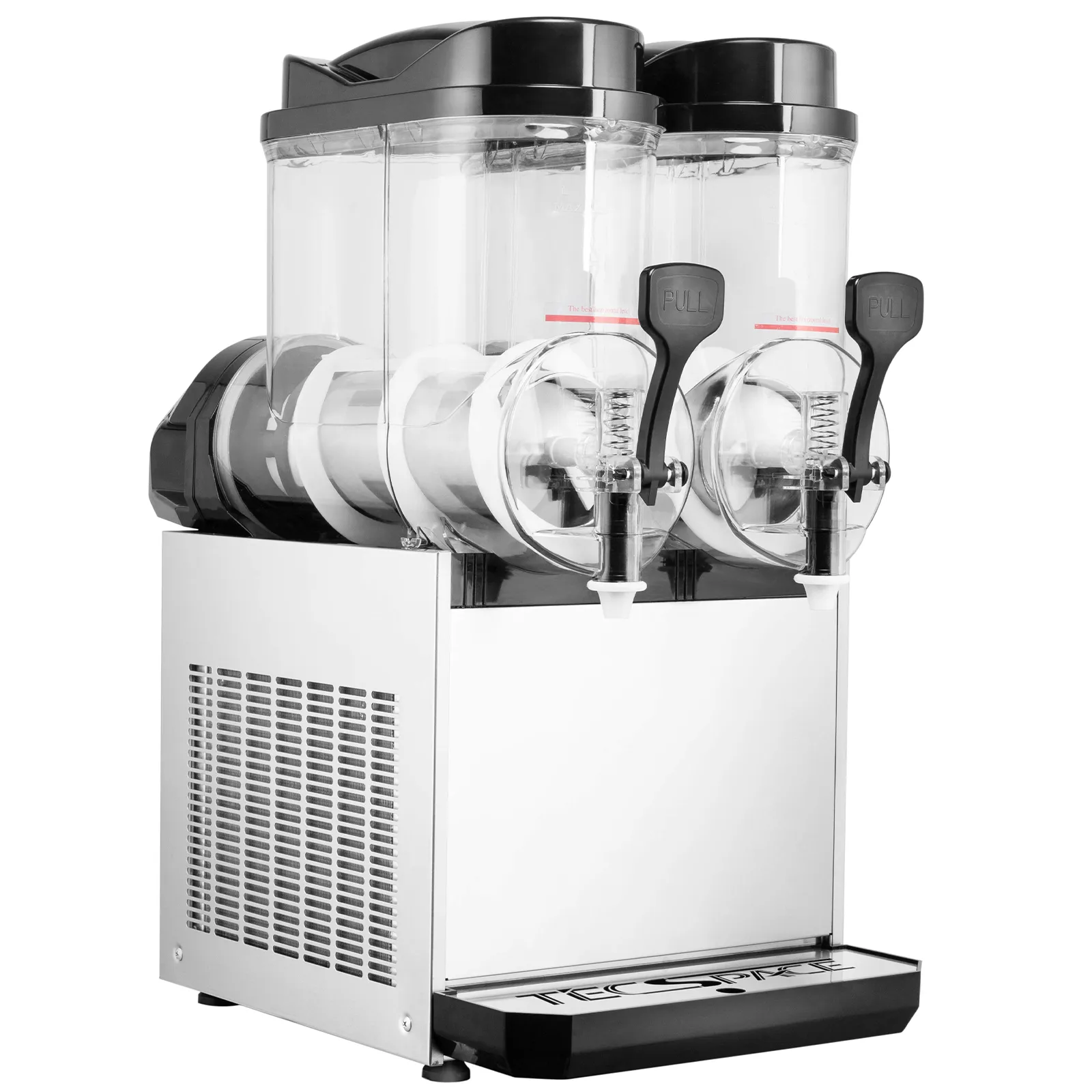 TECSPACE 30L 2 Tank 110V Commercial Slushy Machine 1050W Stainless Steel Margarita Smoothie Frozen Drink Maker