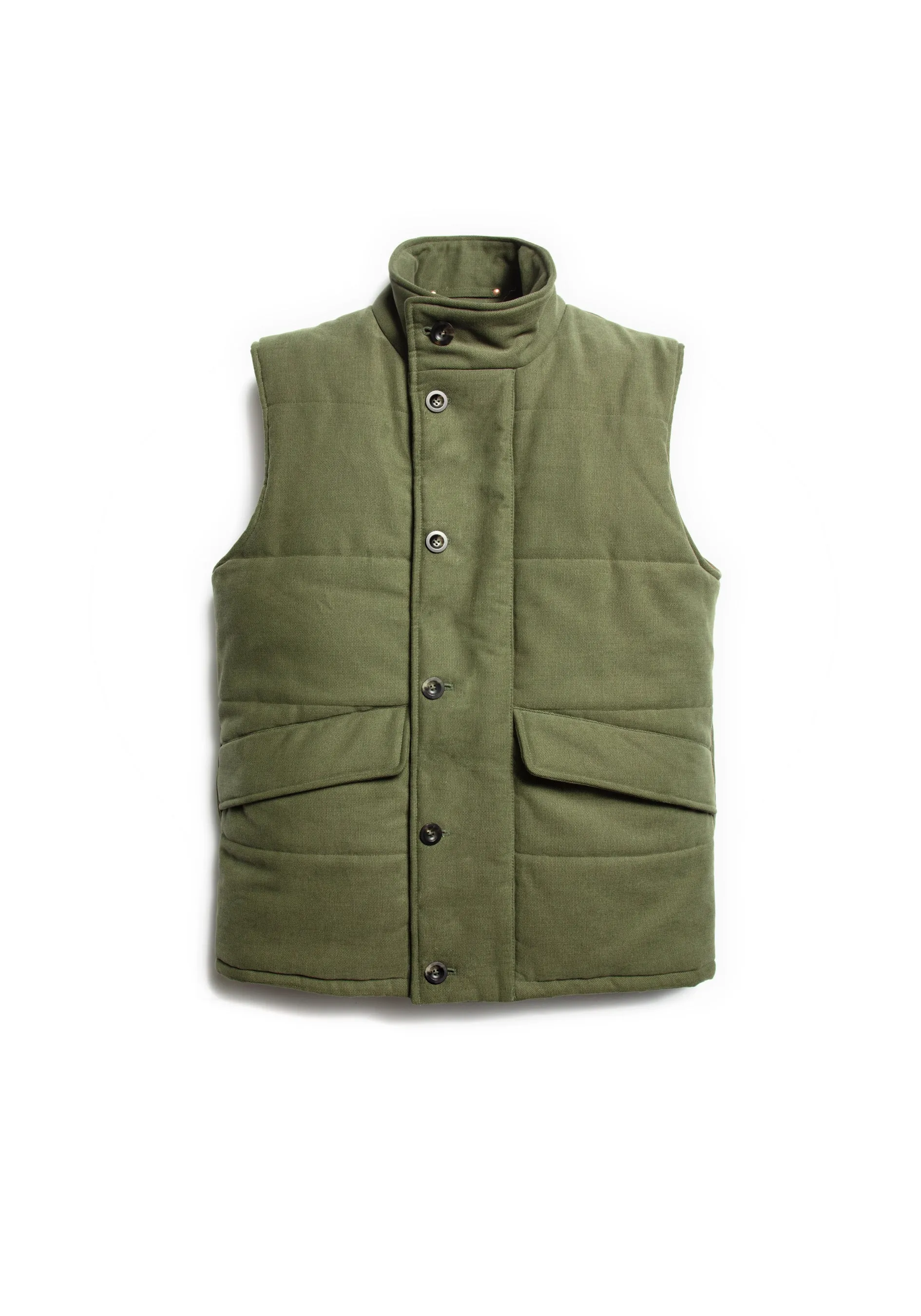 The Panama Wadded Gilet - Olive