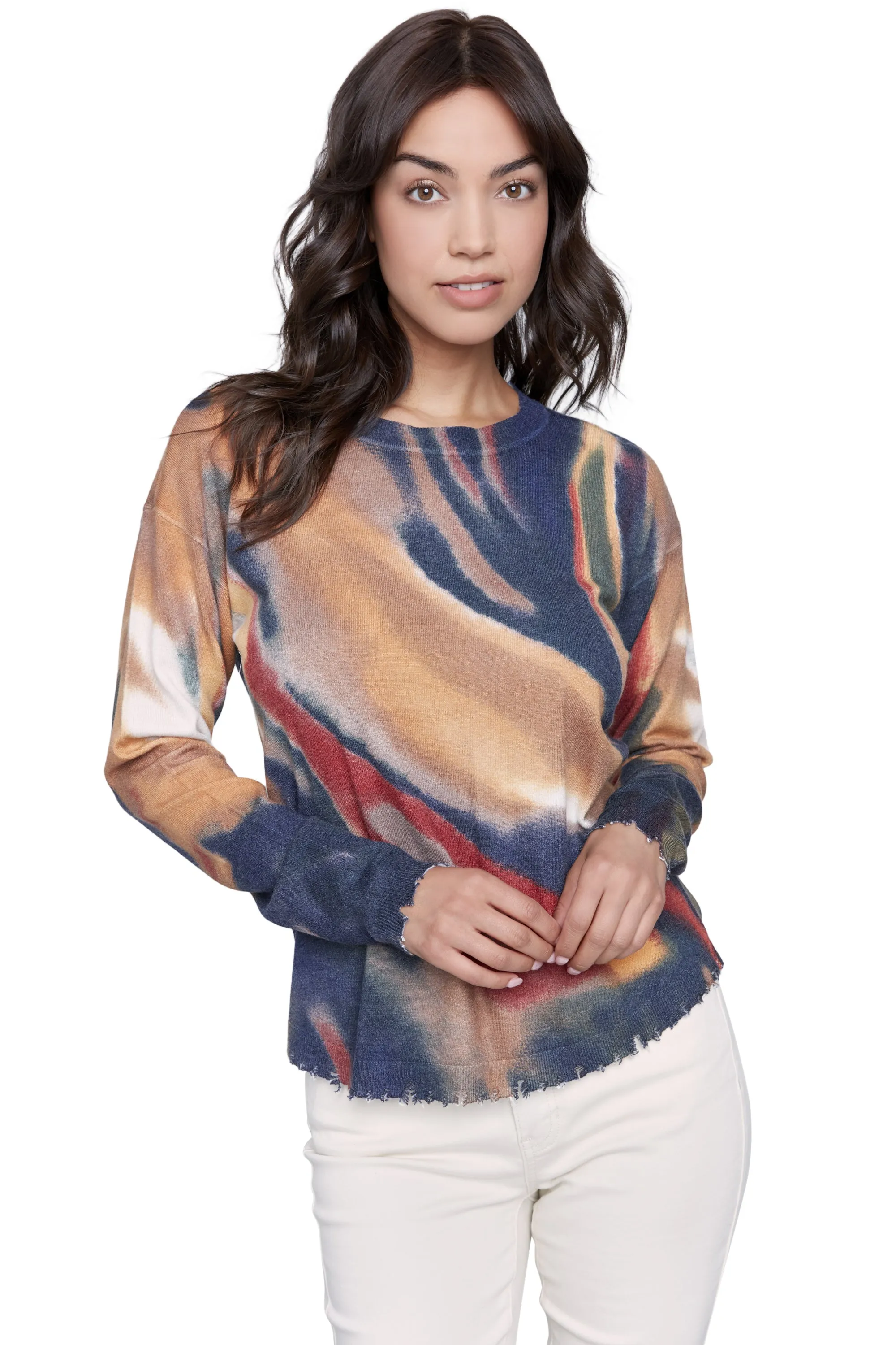 Urban Swirl Distressed Sweater