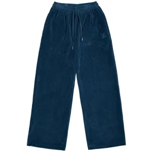 Velour corduroy pants blue