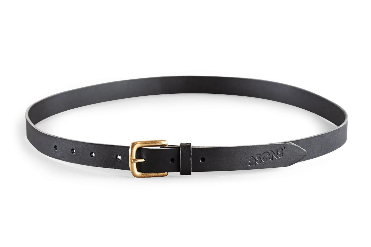 Virgil Thin Black Leather Belt