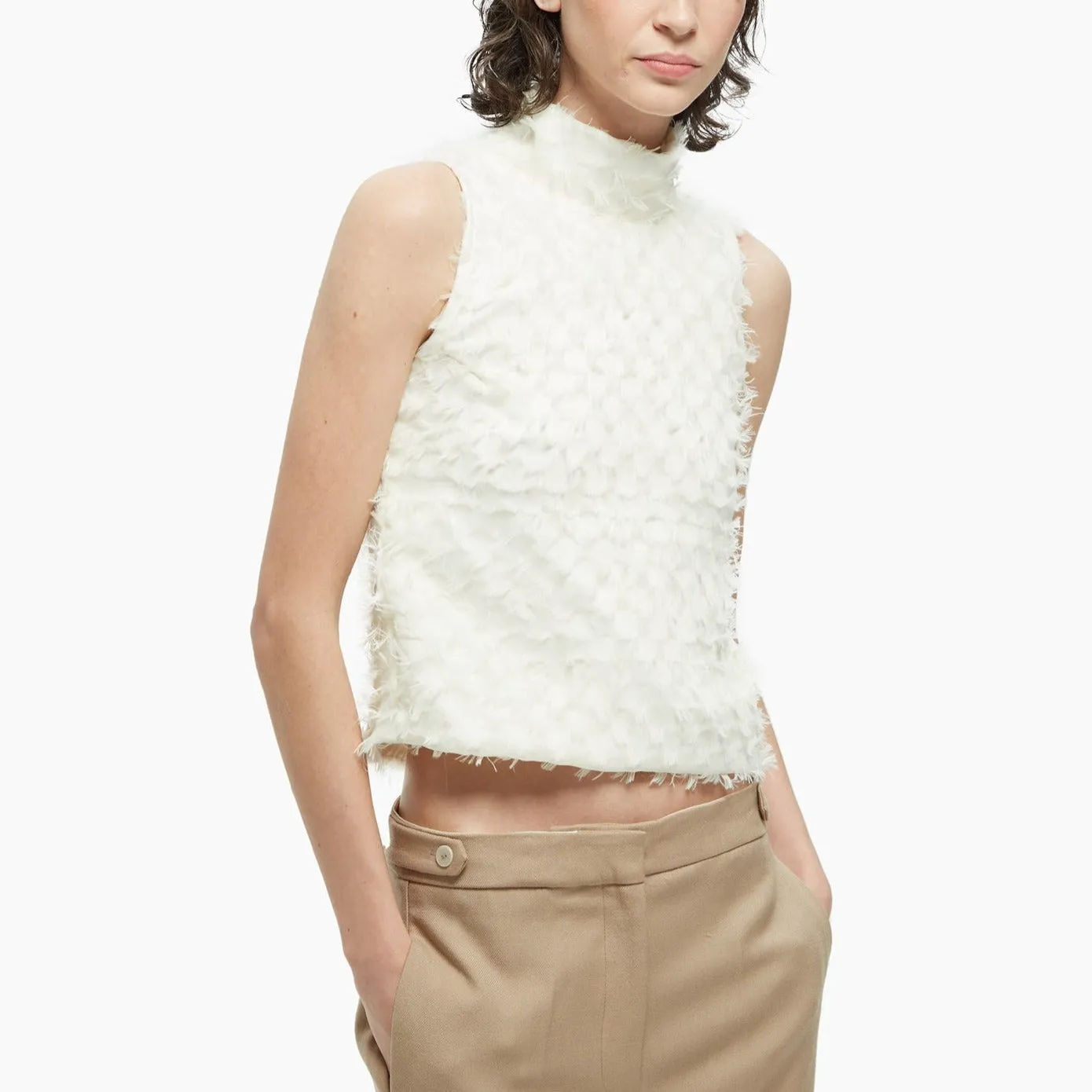 White gilet renoir sleeveless top