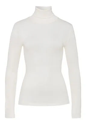 Woolen Silk W Wool and Silk Roll Collar Turtleneck | Cygne 71423-795