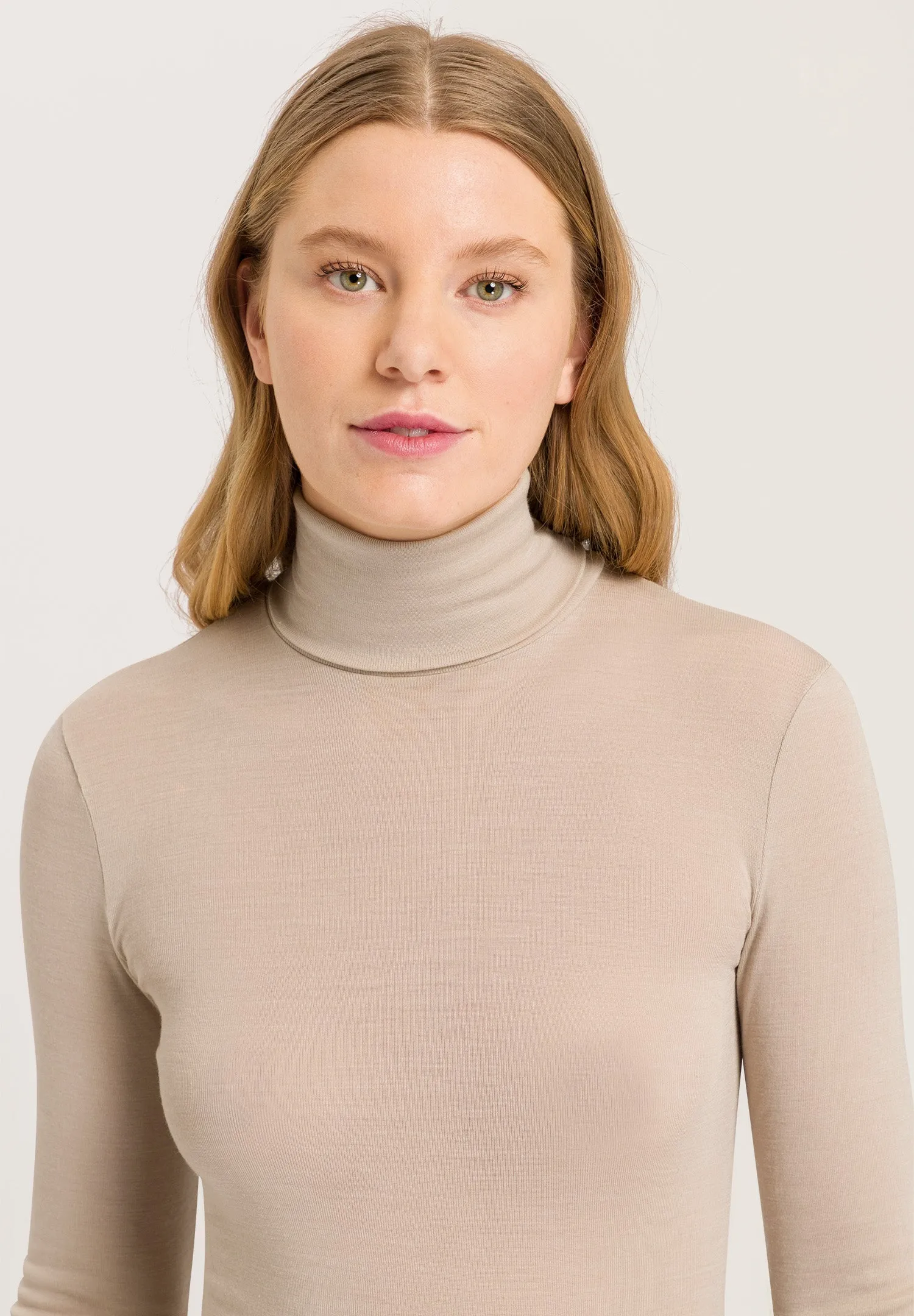 Woolen Silk W Wool and Silk Roll Collar Turtleneck | Safari 71423-2806