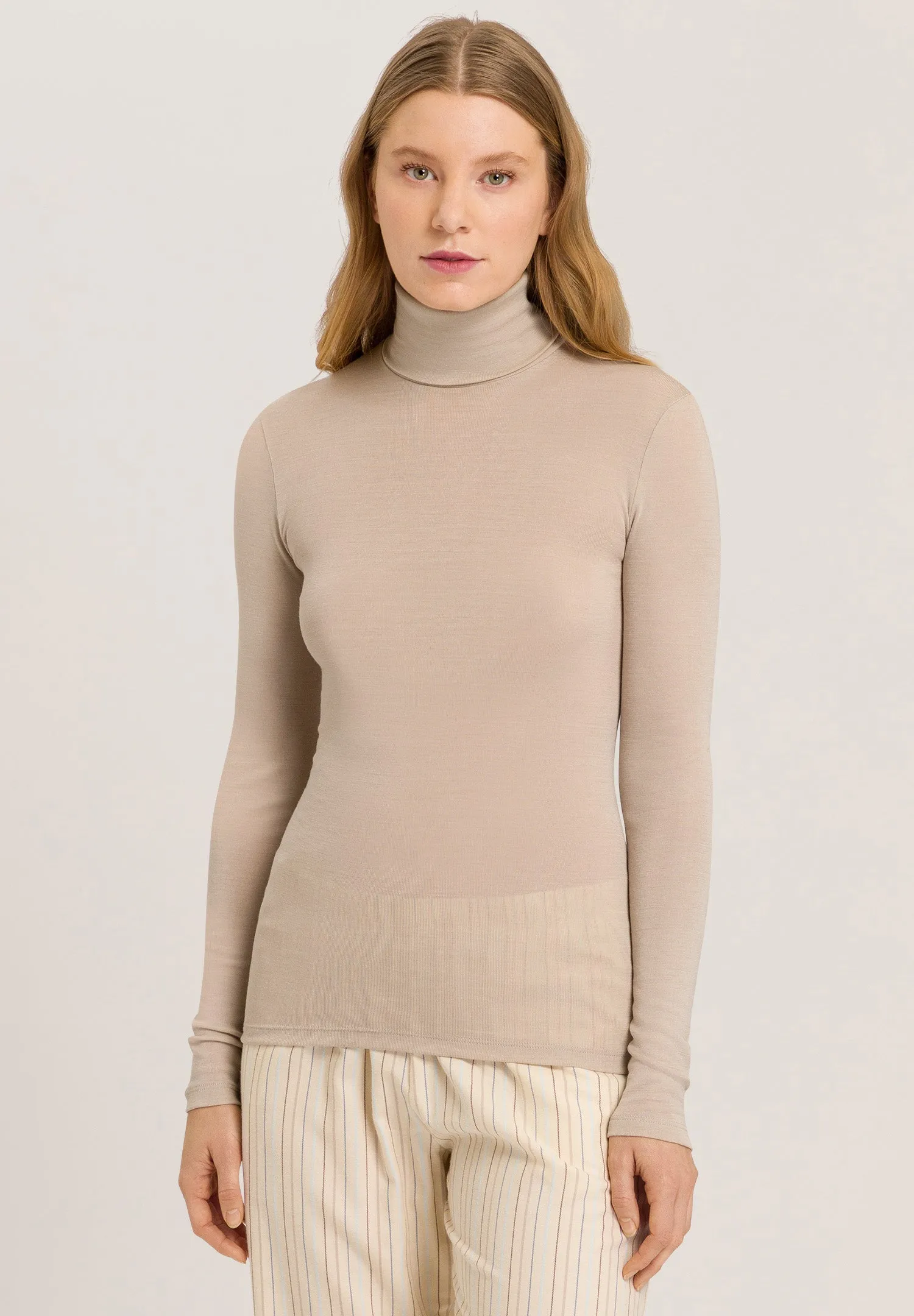 Woolen Silk W Wool and Silk Roll Collar Turtleneck | Safari 71423-2806