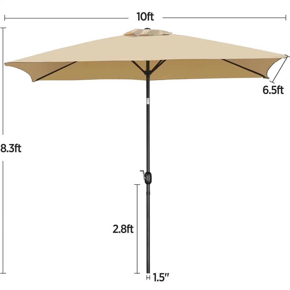 Yaheetech 6.5x10FT Rectangular Outdoor Patio Umbrella