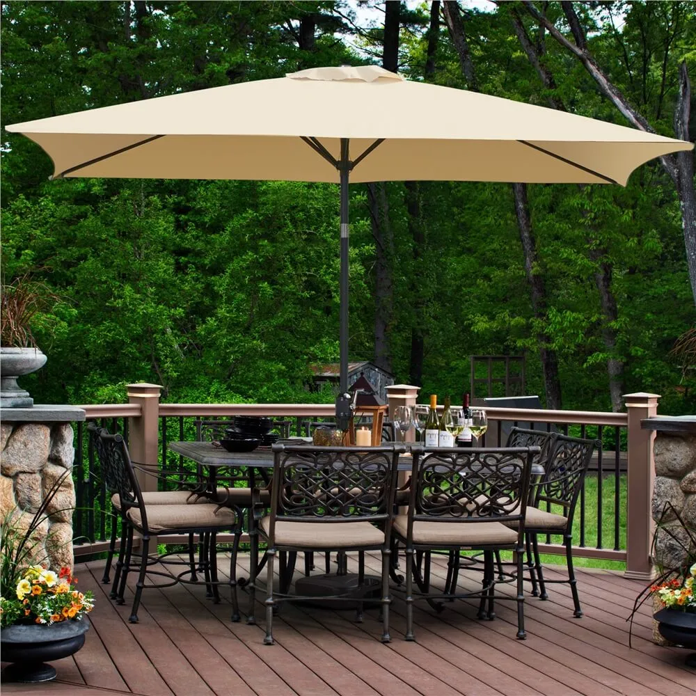 Yaheetech 6.5x10FT Rectangular Outdoor Patio Umbrella