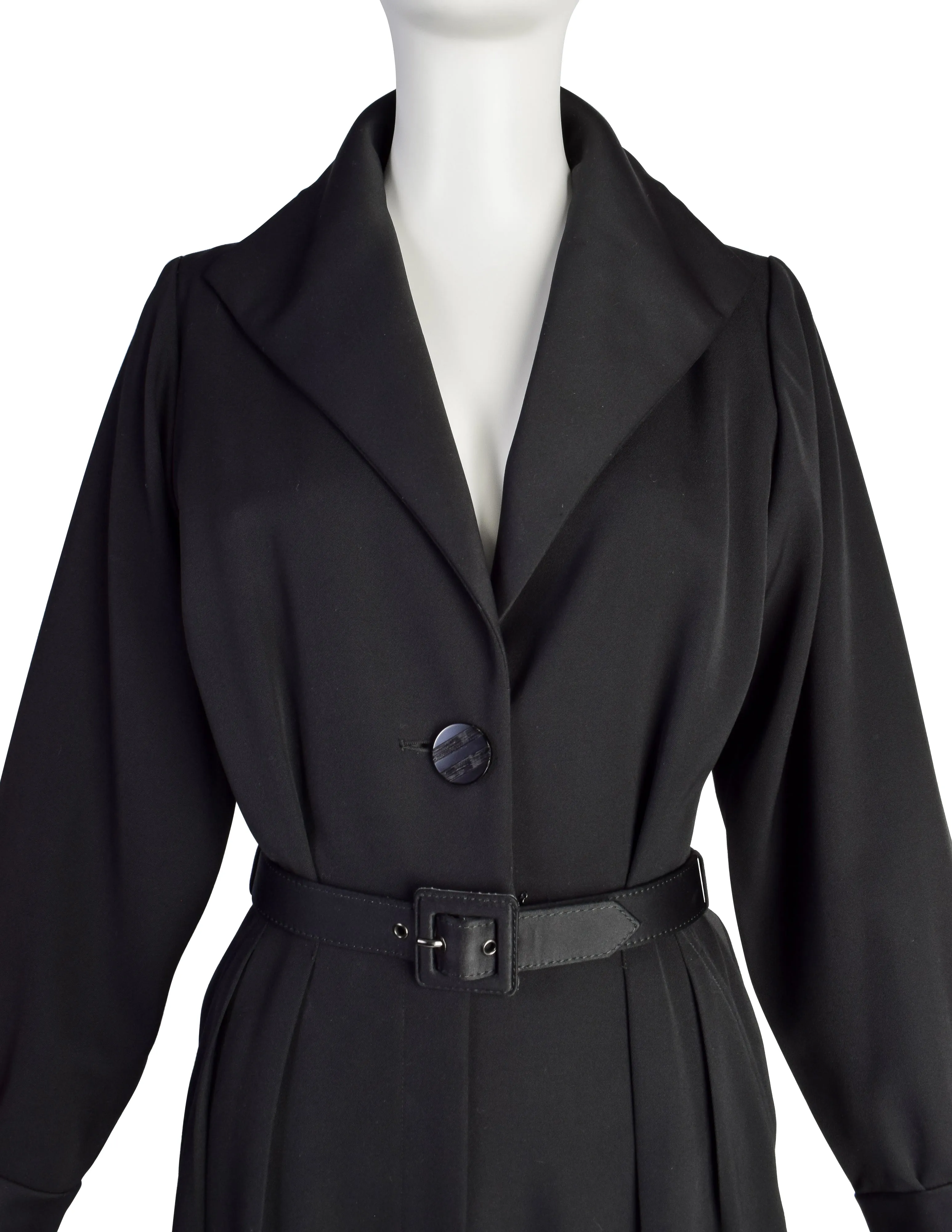 Yves Saint Laurent Vintage 1990s Black Wool Gabardine Tuxedo Jumpsuit