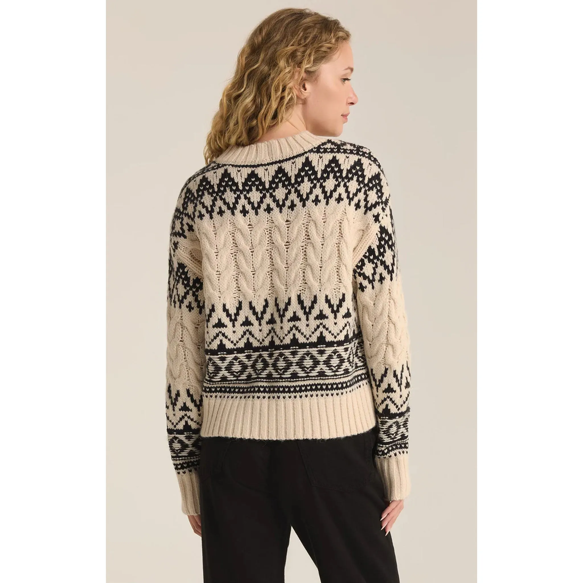 Z Supply Garland Fairisle Sweater in Sea Salt