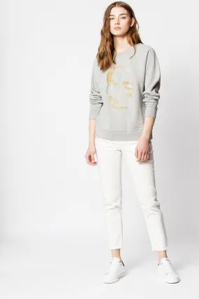 Zadig & Voltaire - Upper Skull Gold Sweatshirt in Gris Chine