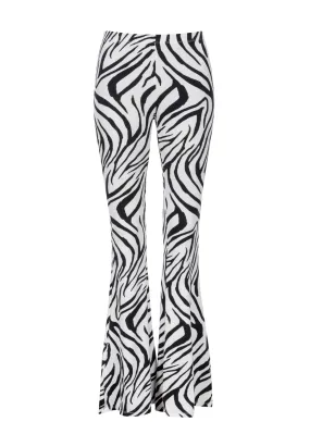 Zebra Print Bell Bottoms Flare Pants