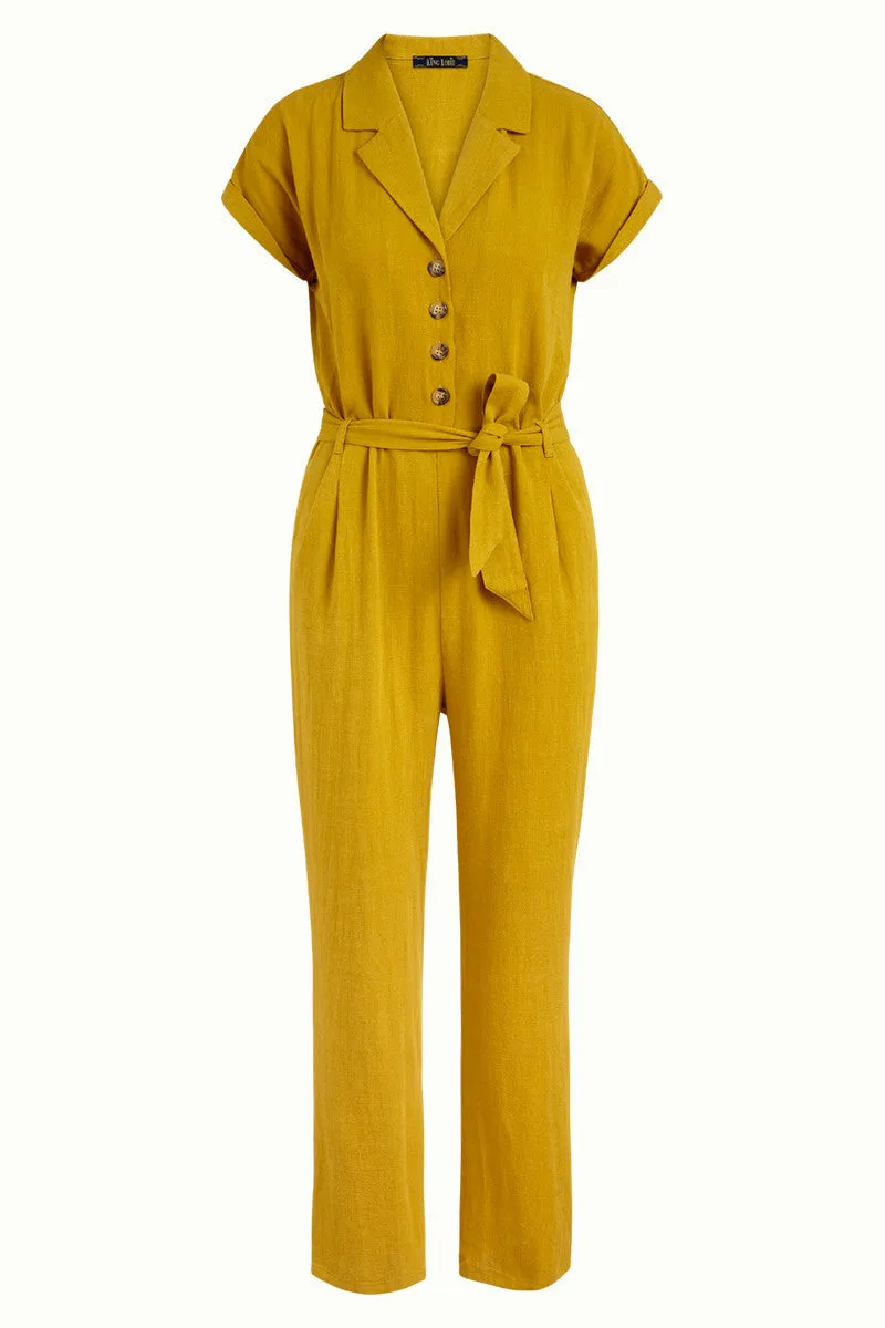 Zomerse gele jumpsuit | King Louie Daisy jumpsuit hooper gold